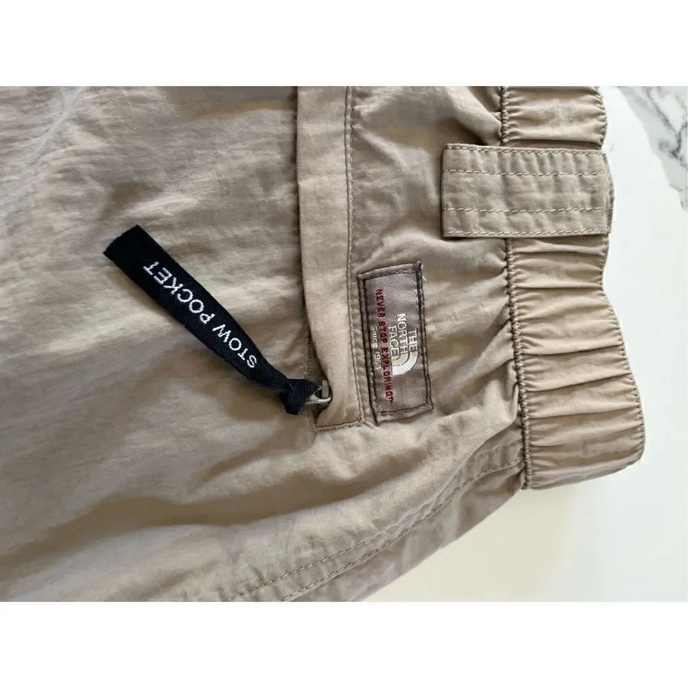 The North Face Men’s Khaki Shorts Sz M 100% Nylon Stretch Waist Hiking